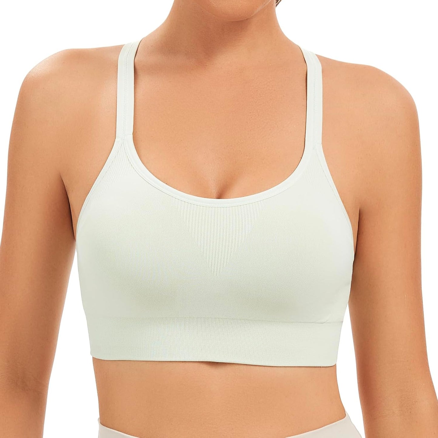 Racerback Sports Bras for Women Unpadded Workout Bralette Seamless Yoga Gym Fitness Top