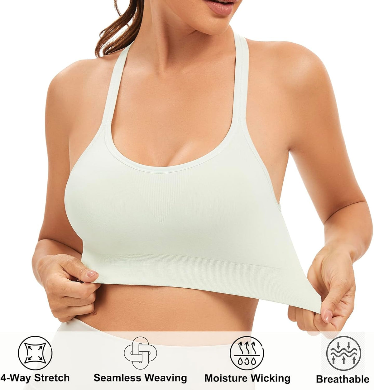 Racerback Sports Bras for Women Unpadded Workout Bralette Seamless Yoga Gym Fitness Top