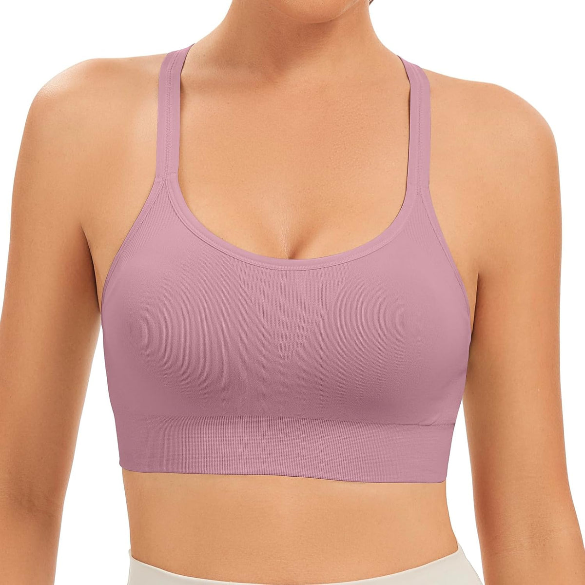 Racerback Sports Bras for Women Unpadded Workout Bralette Seamless Yoga Gym Fitness Top