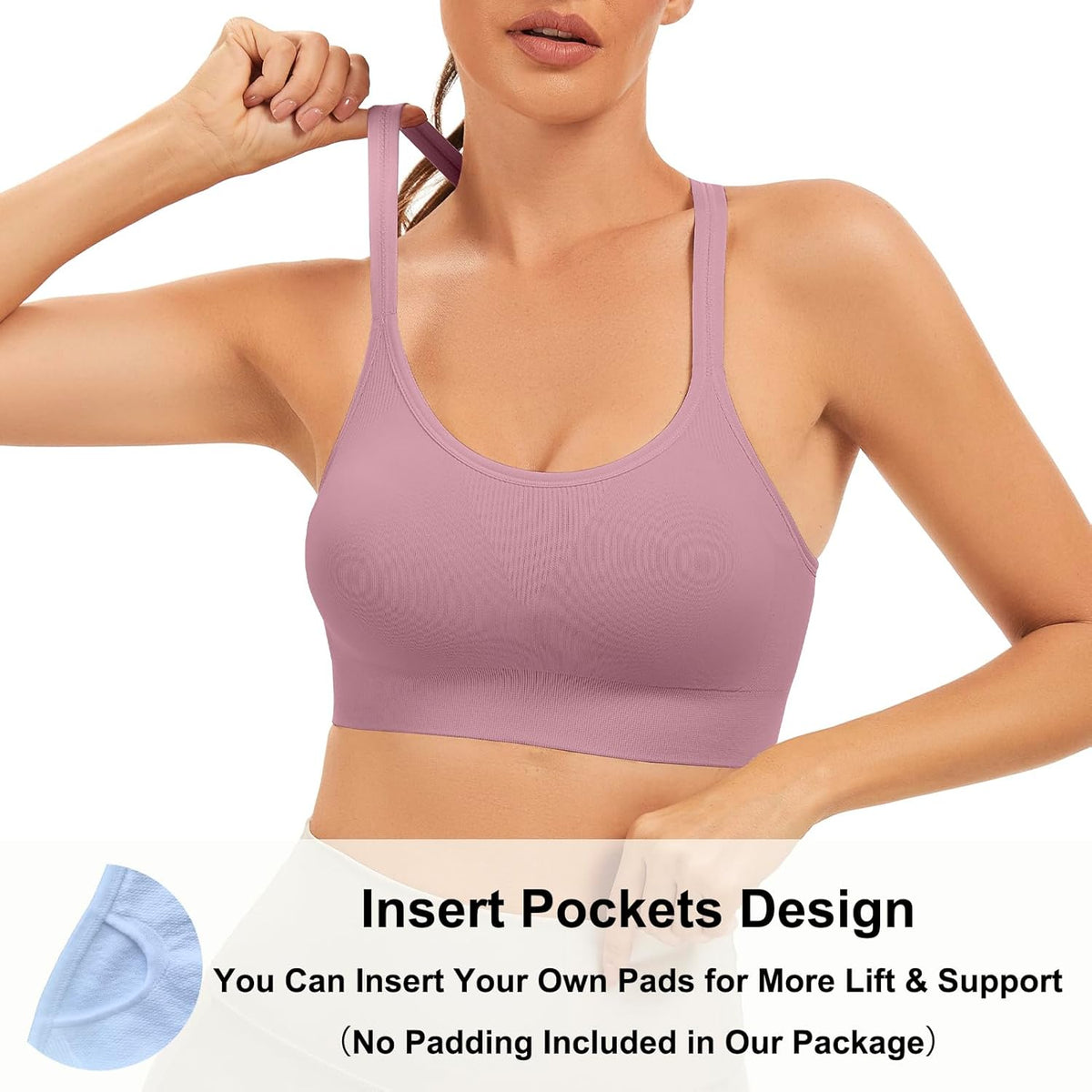 Racerback Sports Bras for Women Unpadded Workout Bralette Seamless Yoga Gym Fitness Top