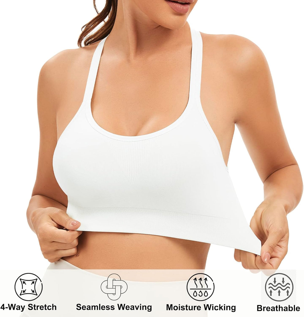 Racerback Sports Bras for Women Unpadded Workout Bralette Seamless Yoga Gym Fitness Top