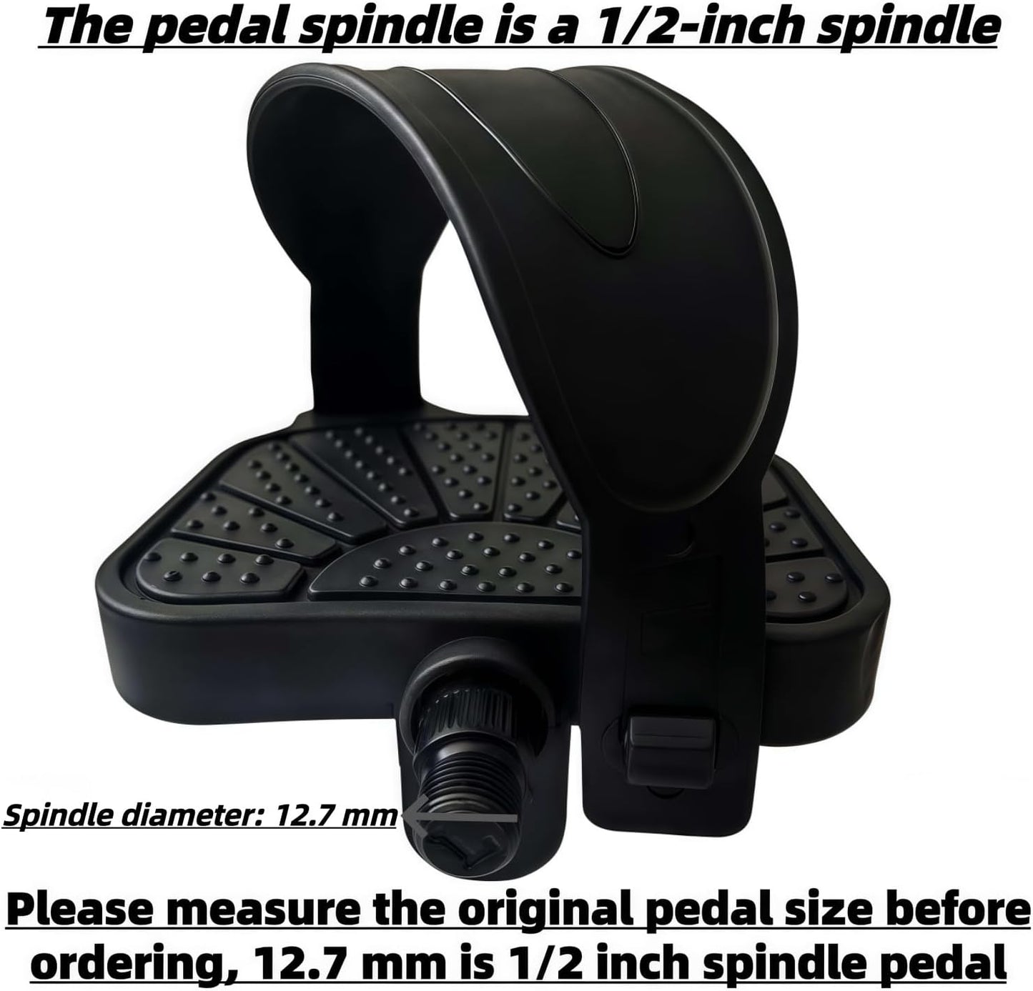 Pro-Grade Exercise Bike Pedals - 9/16" & 1/2" Spindle, Adjustable Straps | Fits Peloton/Schwinn/Spin Bikes, Anti-Slip, 500lb Capacity