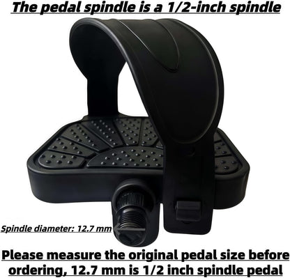 Pro-Grade Exercise Bike Pedals - 9/16" & 1/2" Spindle, Adjustable Straps | Fits Peloton/Schwinn/Spin Bikes, Anti-Slip, 500lb Capacity