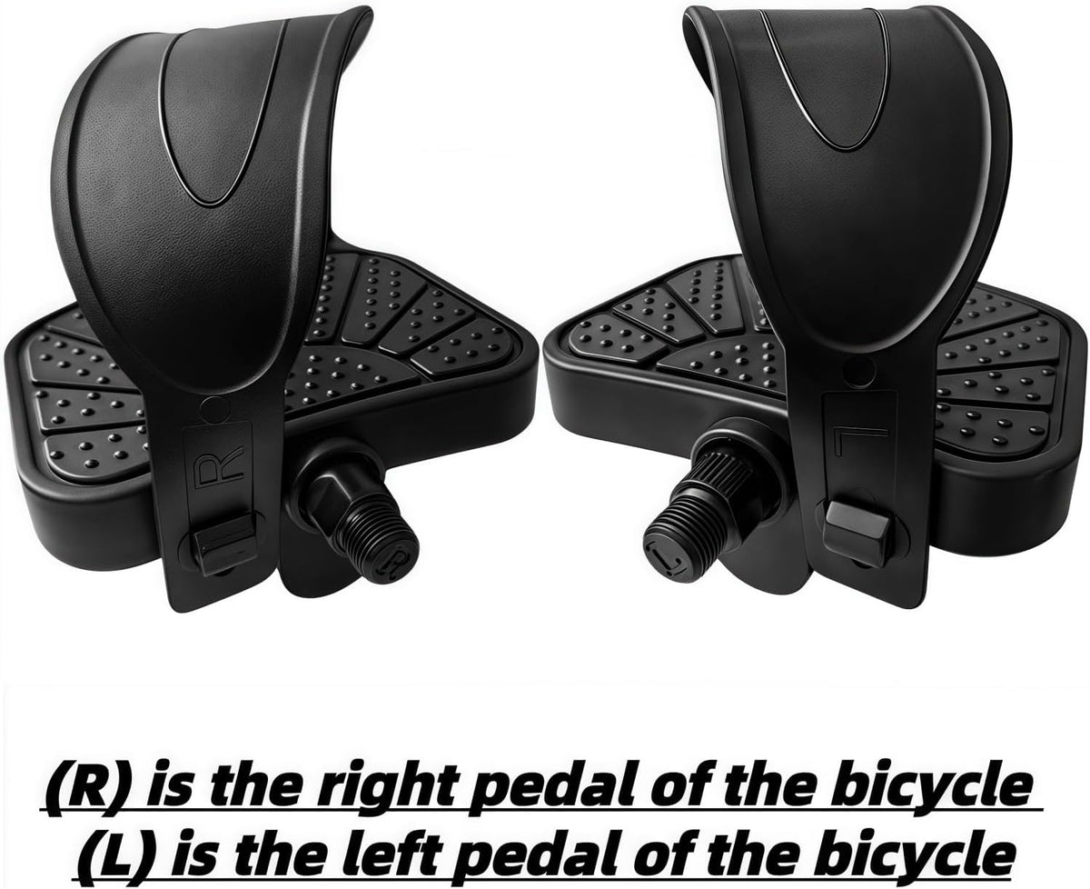 Pro-Grade Exercise Bike Pedals - 9/16" & 1/2" Spindle, Adjustable Straps | Fits Peloton/Schwinn/Spin Bikes, Anti-Slip, 500lb Capacity