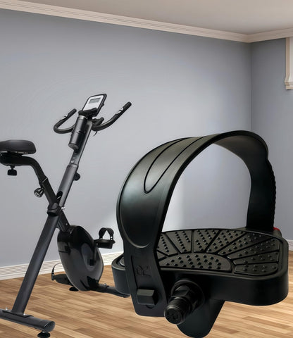 Pro-Grade Exercise Bike Pedals - 9/16" & 1/2" Spindle, Adjustable Straps | Fits Peloton/Schwinn/Spin Bikes, Anti-Slip, 500lb Capacity