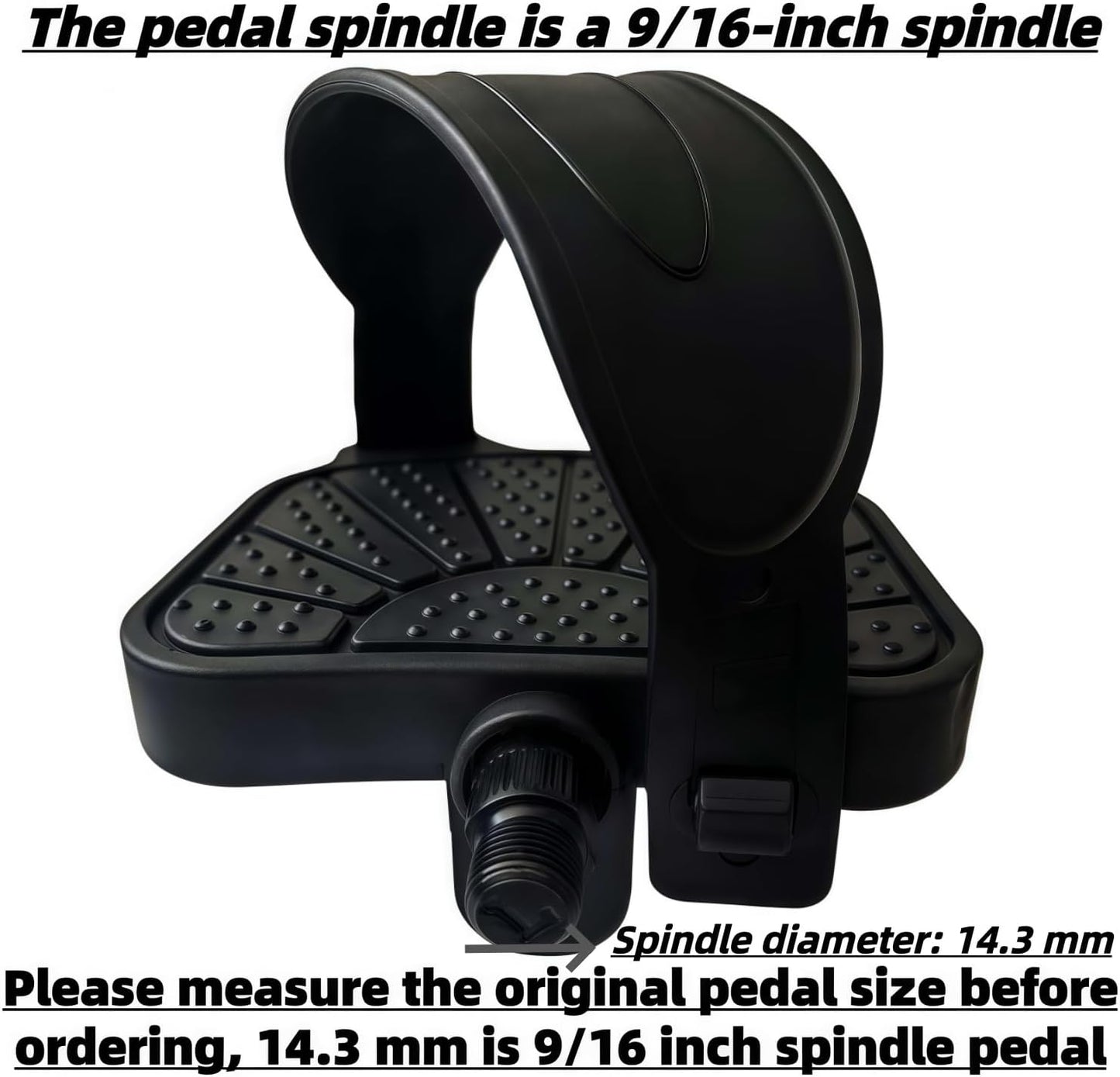 Pro-Grade Exercise Bike Pedals - 9/16" & 1/2" Spindle, Adjustable Straps | Fits Peloton/Schwinn/Spin Bikes, Anti-Slip, 500lb Capacity