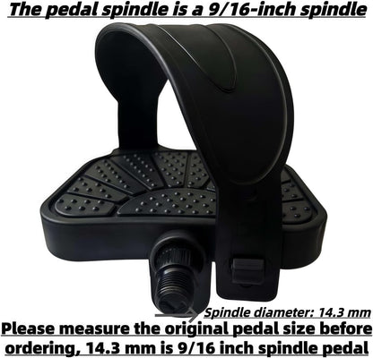Pro-Grade Exercise Bike Pedals - 9/16" & 1/2" Spindle, Adjustable Straps | Fits Peloton/Schwinn/Spin Bikes, Anti-Slip, 500lb Capacity