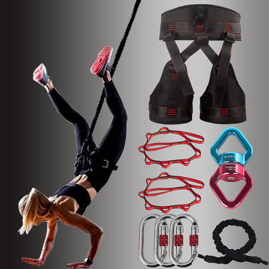 DASKING Natural Latex Resistance Bands Set - 3-Level for Suspension Trainer for Home Gym, Yoga & Recovery (Adjustable Harness, Exercise Guide)