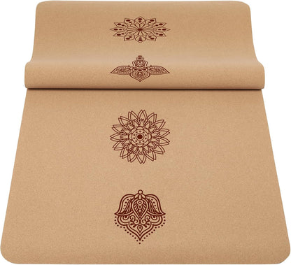 Premium Cork Yoga Mat Non Slip Thick Cork Exercise & Fitness Mat for Yoga, Pilates, & Home Workouts(72" x 24" x 5mm Thick)