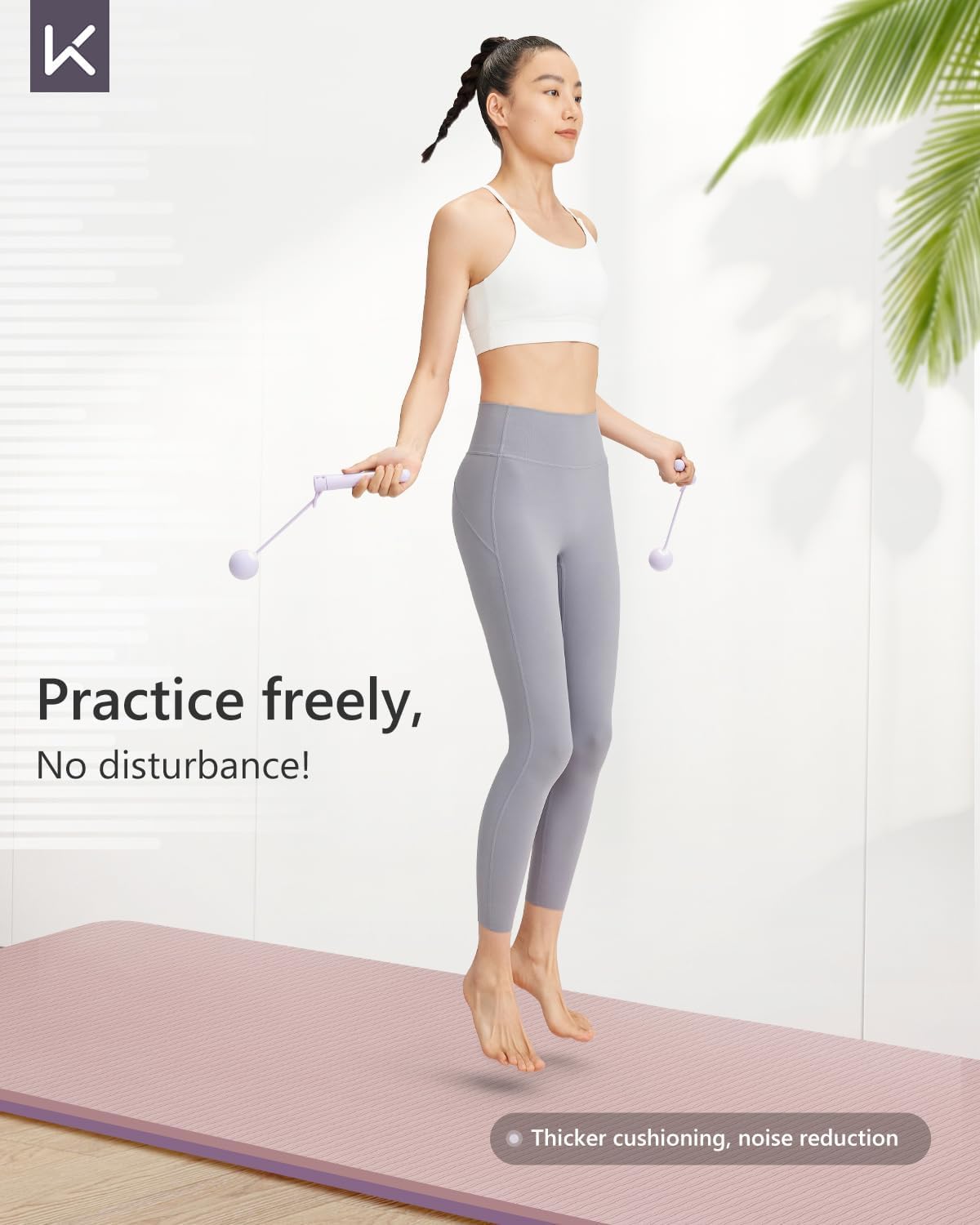 Yoga Mat 7mm Thick Non Slip - Extra Cushion TPE Exercise Mat for Home Workout & Pilates, Eco Friendly Knee Protection, 72"x24" Large Fitness Mat with Carrying Strap