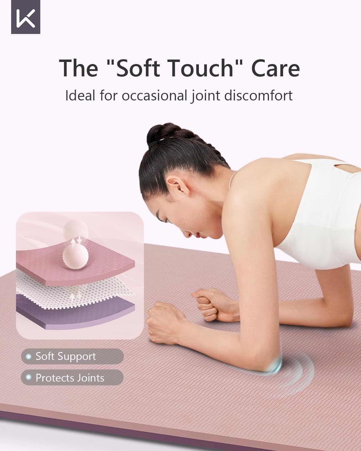 Yoga Mat 7mm Thick Non Slip - Extra Cushion TPE Exercise Mat for Home Workout & Pilates, Eco Friendly Knee Protection, 72"x24" Large Fitness Mat with Carrying Strap