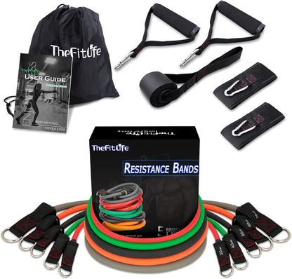 Resistance Bands with Handle Set - for Men and Women, Workout Bands for Strength Exercise, with Handles, Door Anchor & Ankle Straps, for Rehab, Yoga and Fitness