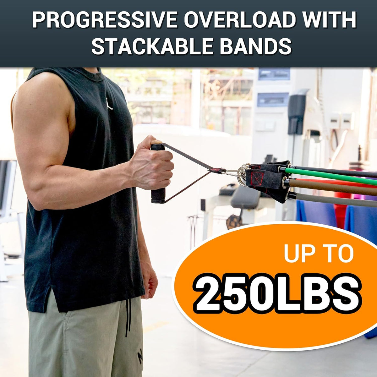 Resistance Bands with Handle Set - for Men and Women, Workout Bands for Strength Exercise, with Handles, Door Anchor & Ankle Straps, for Rehab, Yoga and Fitness