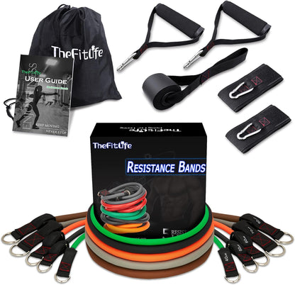 Resistance Bands with Handle Set - for Men and Women, Workout Bands for Strength Exercise, with Handles, Door Anchor & Ankle Straps, for Rehab, Yoga and Fitness