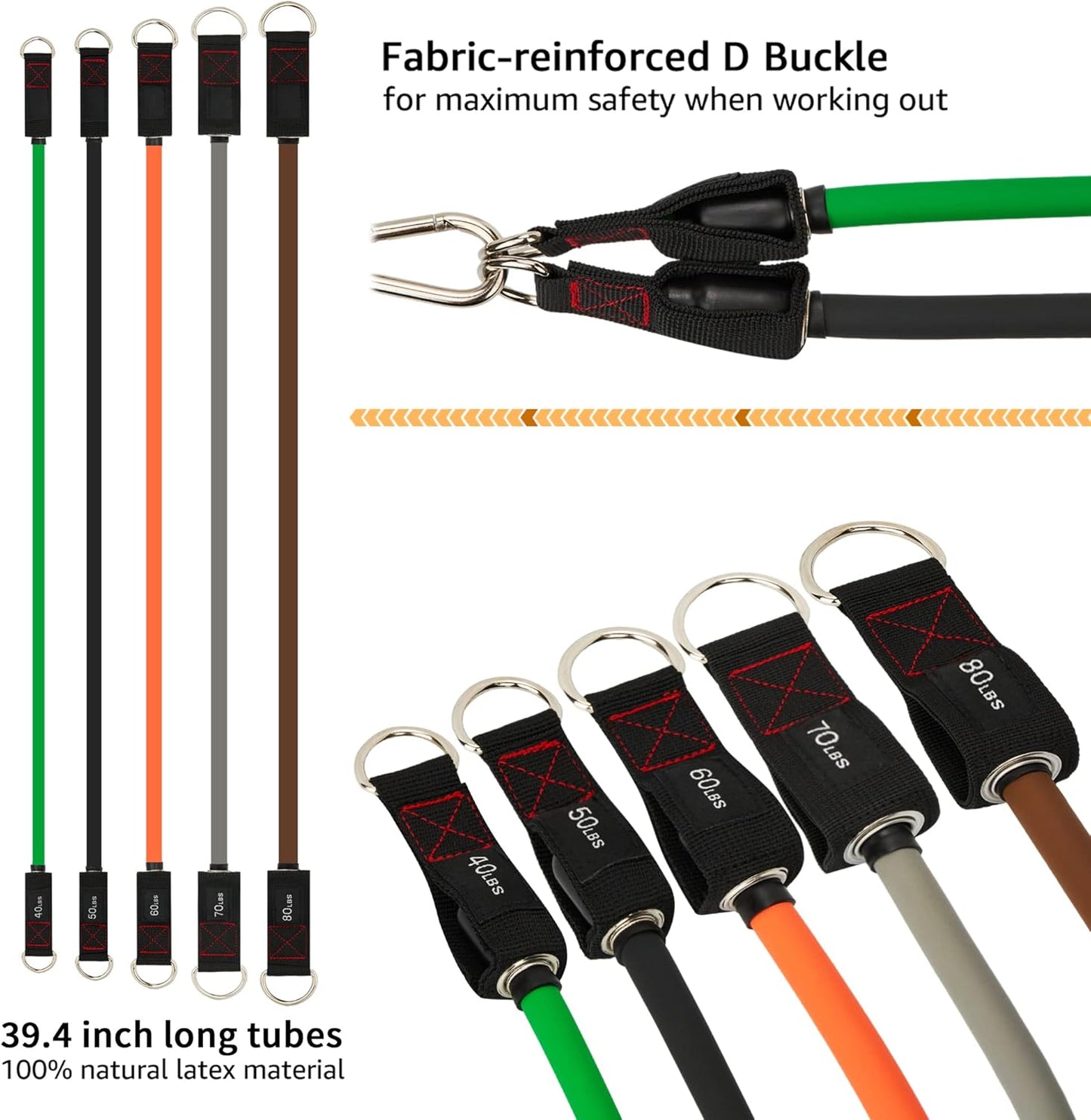 Resistance Bands with Handle Set - for Men and Women, Workout Bands for Strength Exercise, with Handles, Door Anchor & Ankle Straps, for Rehab, Yoga and Fitness