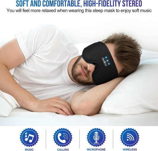 Sleep Headphones Bluetooth 5.4 Sleep Eye Mask with HD Speakers