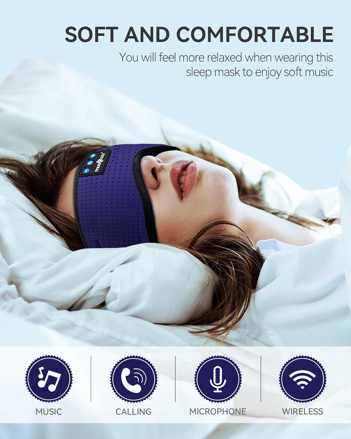 Sleep Headphones Bluetooth 5.4 Sleep Eye Mask with HD Speakers