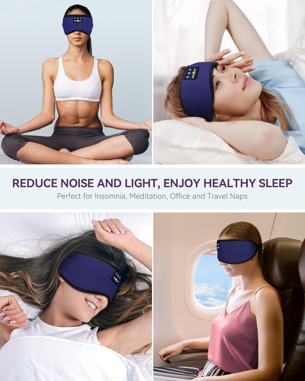 Sleep Headphones Bluetooth 5.4 Sleep Eye Mask with HD Speakers