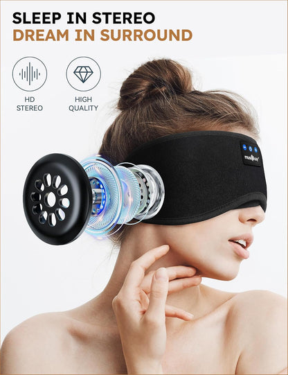 Sleep Headphones Bluetooth 5.4 Sleep Eye Mask with HD Speakers