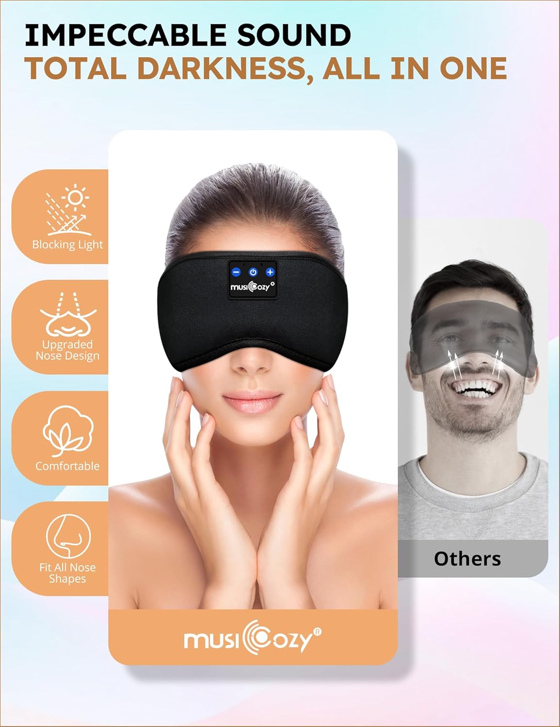 Sleep Headphones Bluetooth 5.4 Sleep Eye Mask with HD Speakers