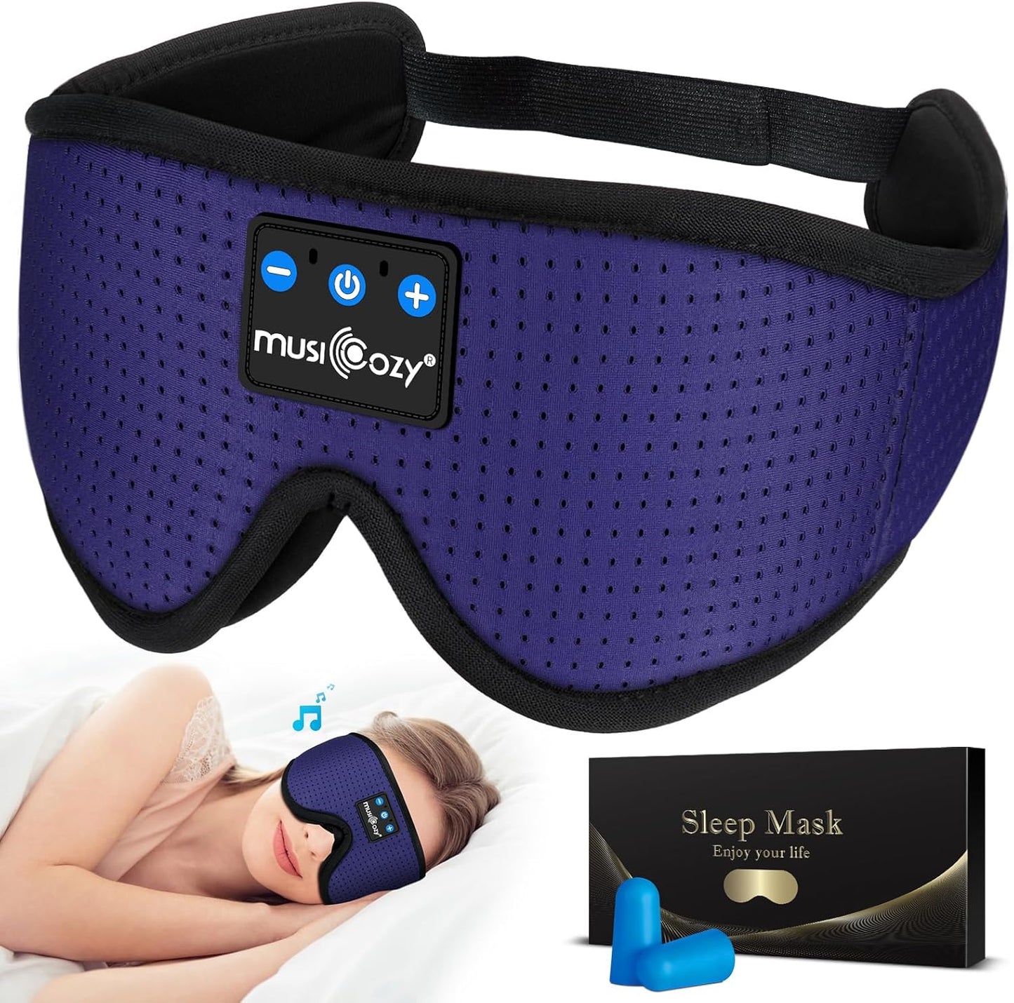 Sleep Headphones Bluetooth 5.4 Sleep Eye Mask with HD Speakers