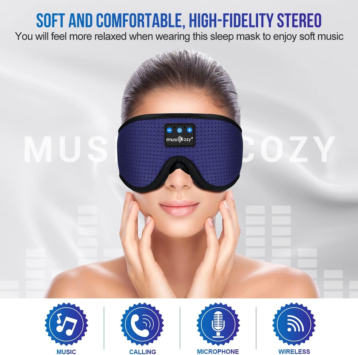 Sleep Headphones Bluetooth 5.4 Sleep Eye Mask with HD Speakers