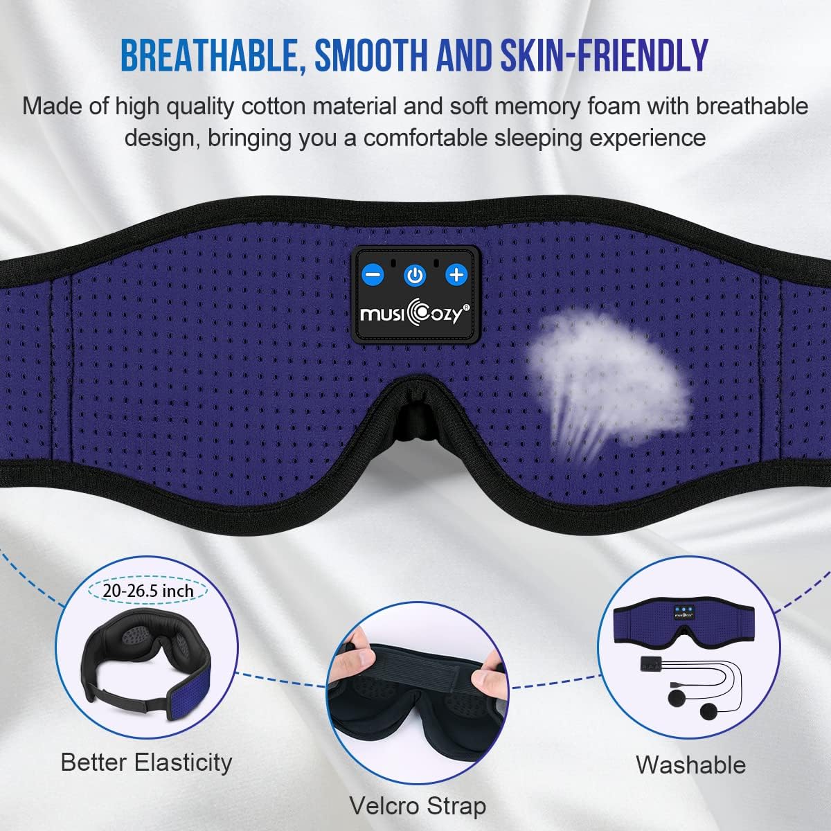 Sleep Headphones Bluetooth 5.4 Sleep Eye Mask with HD Speakers
