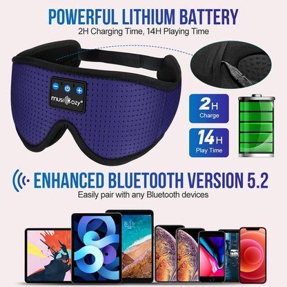 Sleep Headphones Bluetooth 5.4 Sleep Eye Mask with HD Speakers