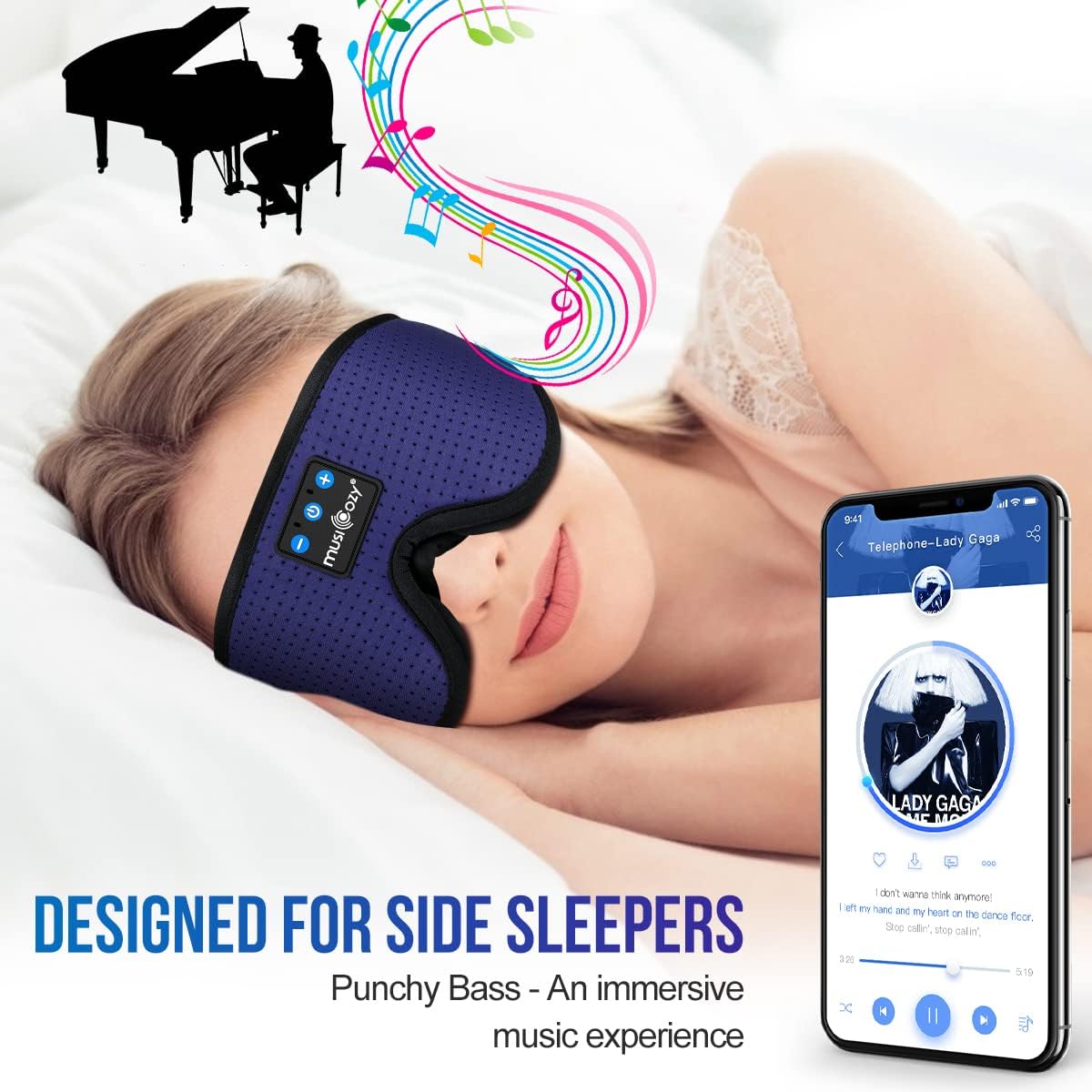 Sleep Headphones Bluetooth 5.4 Sleep Eye Mask with HD Speakers