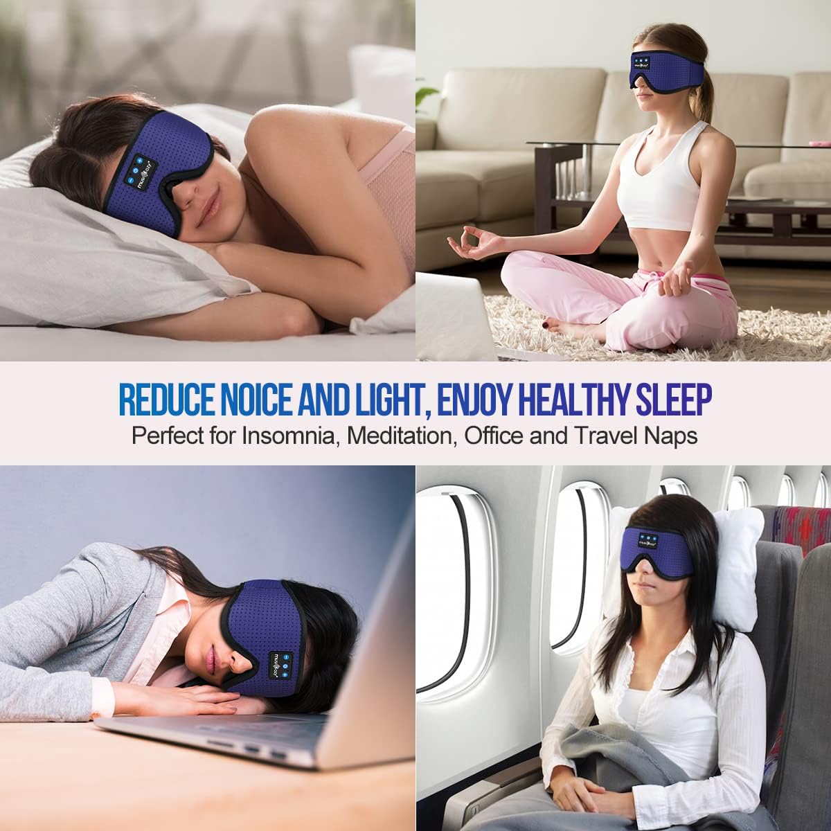 Sleep Headphones Bluetooth 5.4 Sleep Eye Mask with HD Speakers