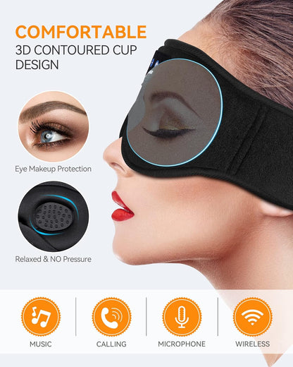 Sleep Headphones Bluetooth 5.4 Sleep Eye Mask with HD Speakers