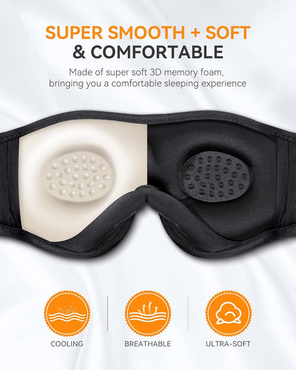 Sleep Headphones Bluetooth 5.4 Sleep Eye Mask with HD Speakers