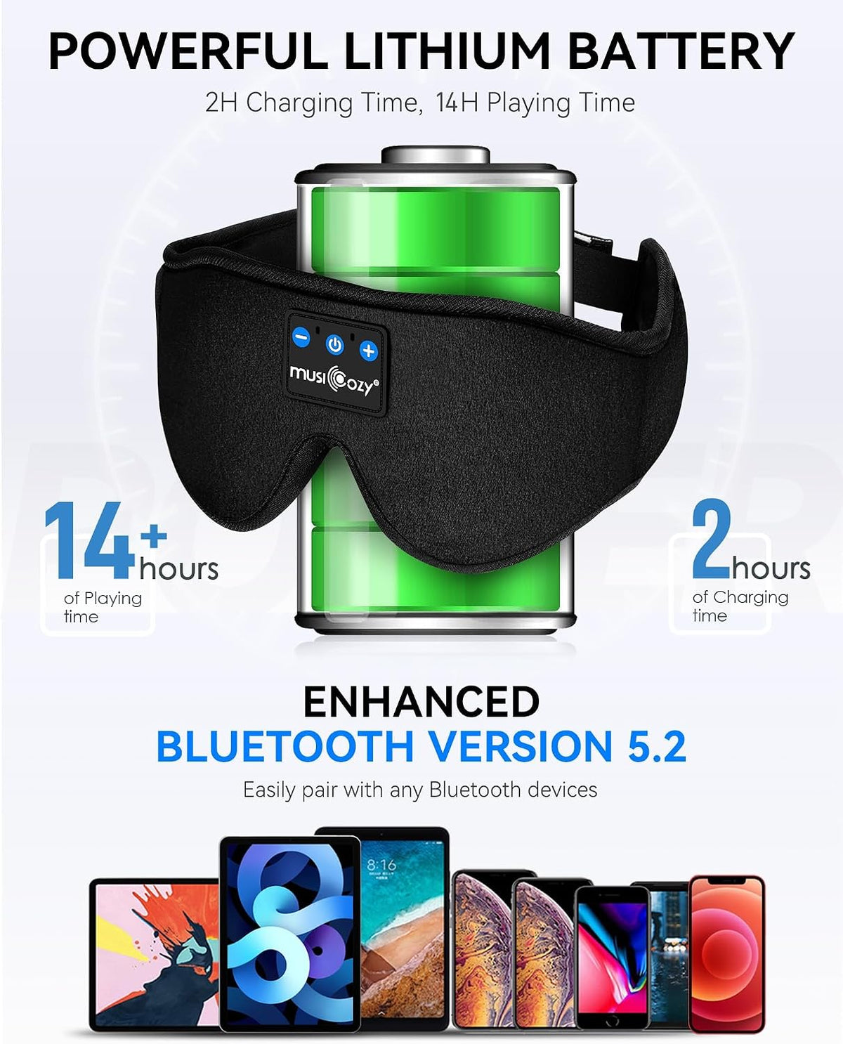 Sleep Headphones Bluetooth 5.4 Sleep Eye Mask with HD Speakers