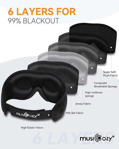 Sleep Headphones Bluetooth 5.4 Sleep Eye Mask with HD Speakers