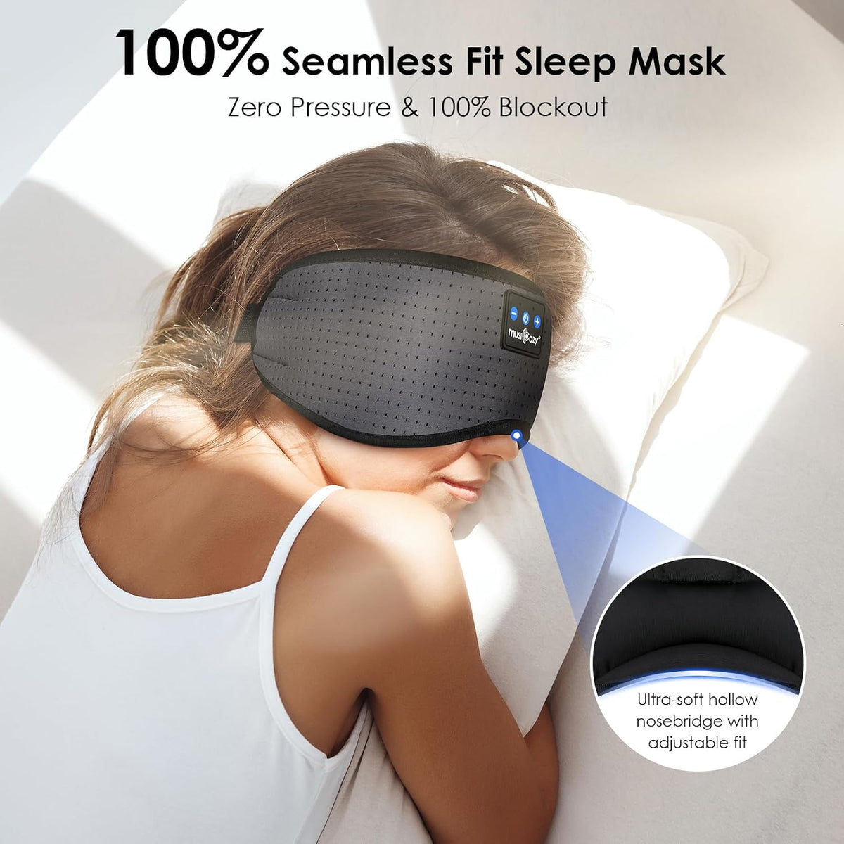 Sleep Headphones Bluetooth 5.4 Sleep Eye Mask with HD Speakers