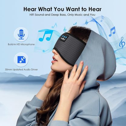 Sleep Headphones Bluetooth 5.4 Sleep Eye Mask with HD Speakers