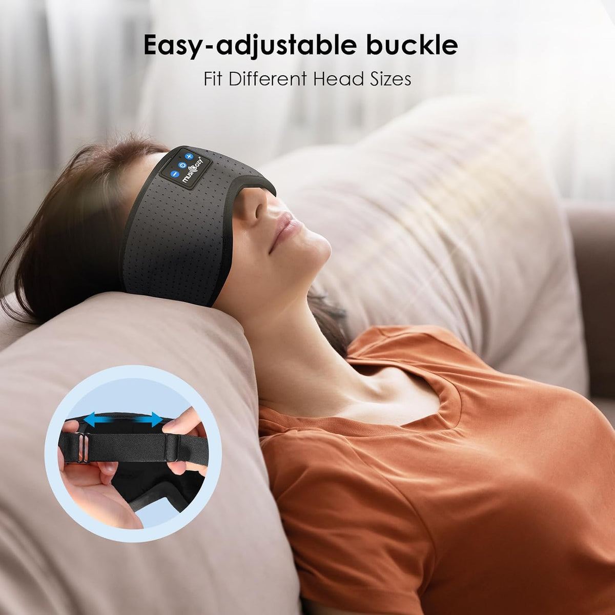Sleep Headphones Bluetooth 5.4 Sleep Eye Mask with HD Speakers