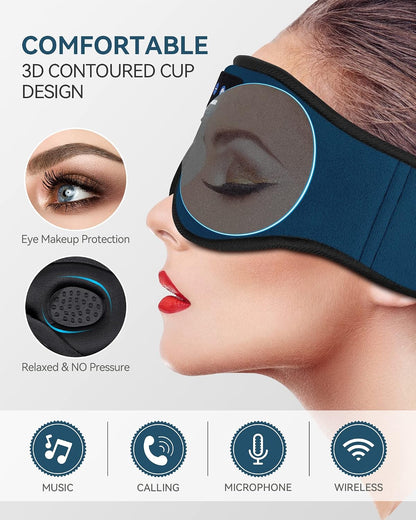Sleep Headphones Bluetooth 5.4 Sleep Eye Mask with HD Speakers