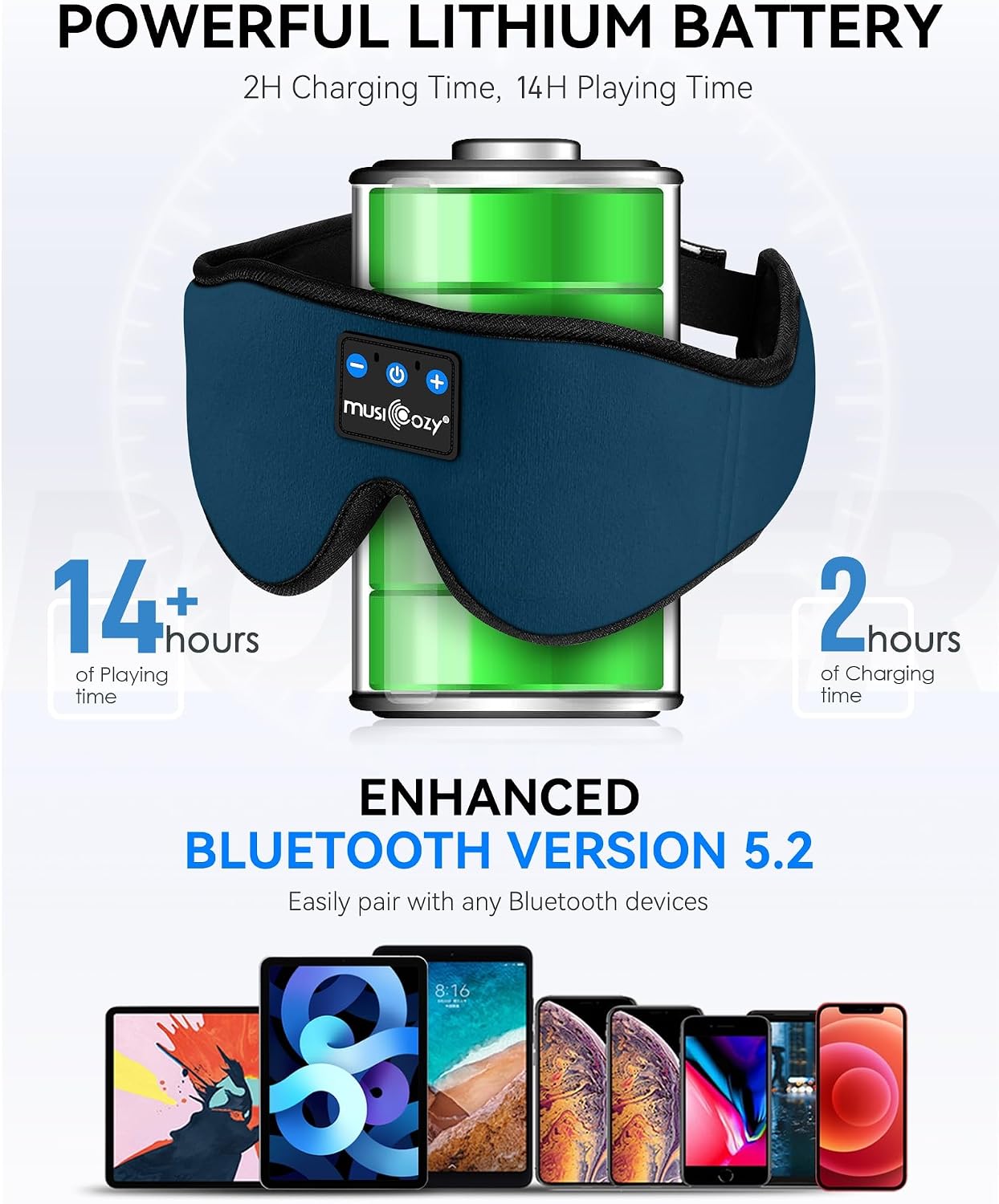 Sleep Headphones Bluetooth 5.4 Sleep Eye Mask with HD Speakers