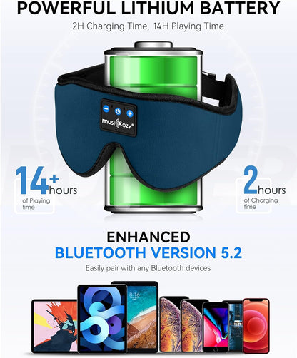 Sleep Headphones Bluetooth 5.4 Sleep Eye Mask with HD Speakers