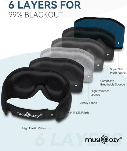 Sleep Headphones Bluetooth 5.4 Sleep Eye Mask with HD Speakers