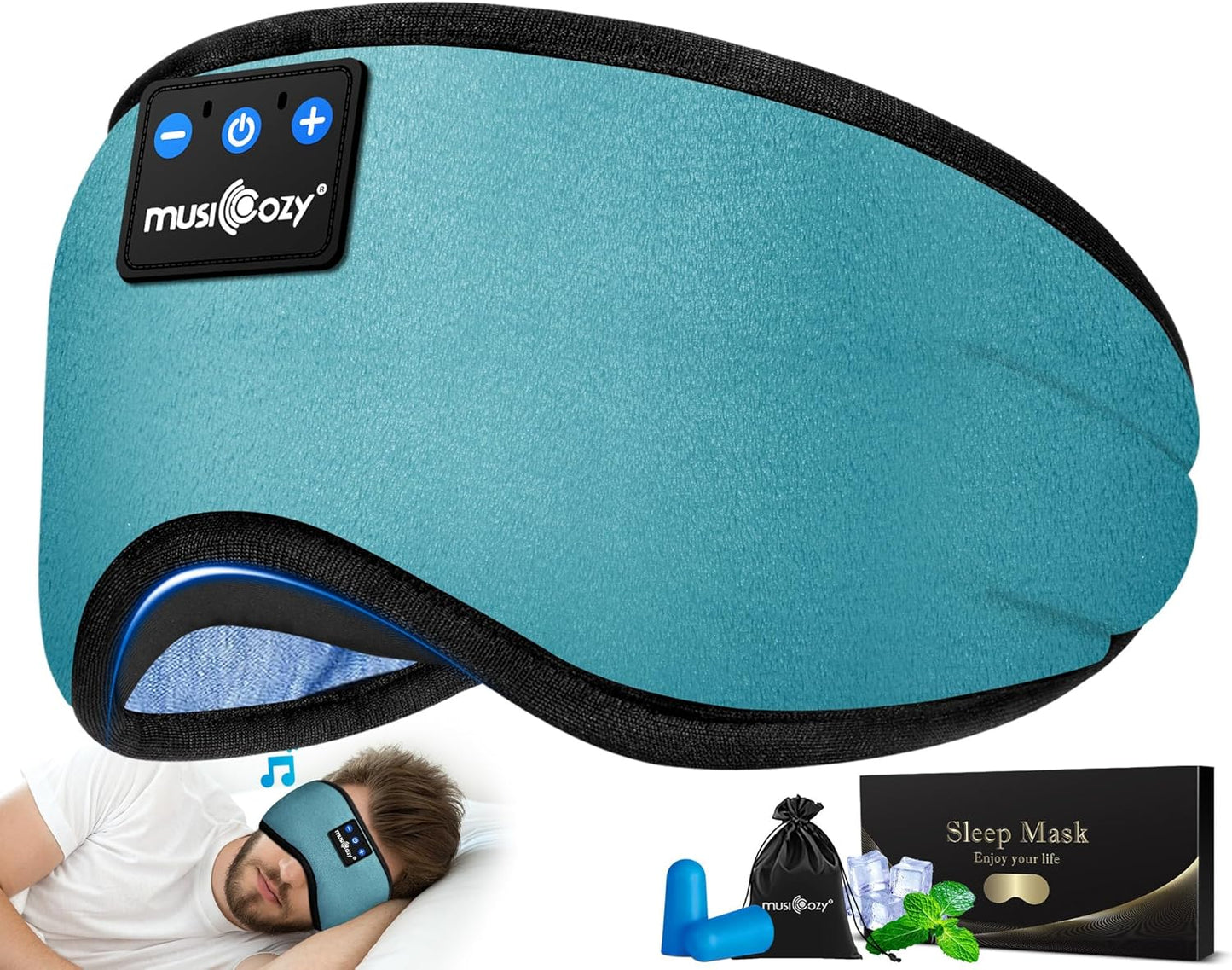 Sleep Headphones Bluetooth 5.4 Sleep Eye Mask with HD Speakers