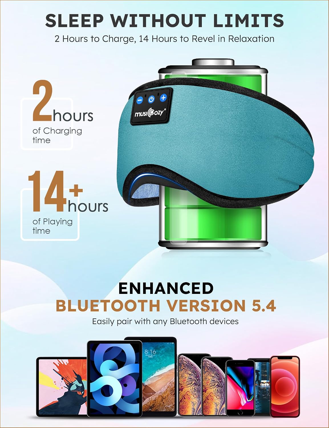 Sleep Headphones Bluetooth 5.4 Sleep Eye Mask with HD Speakers