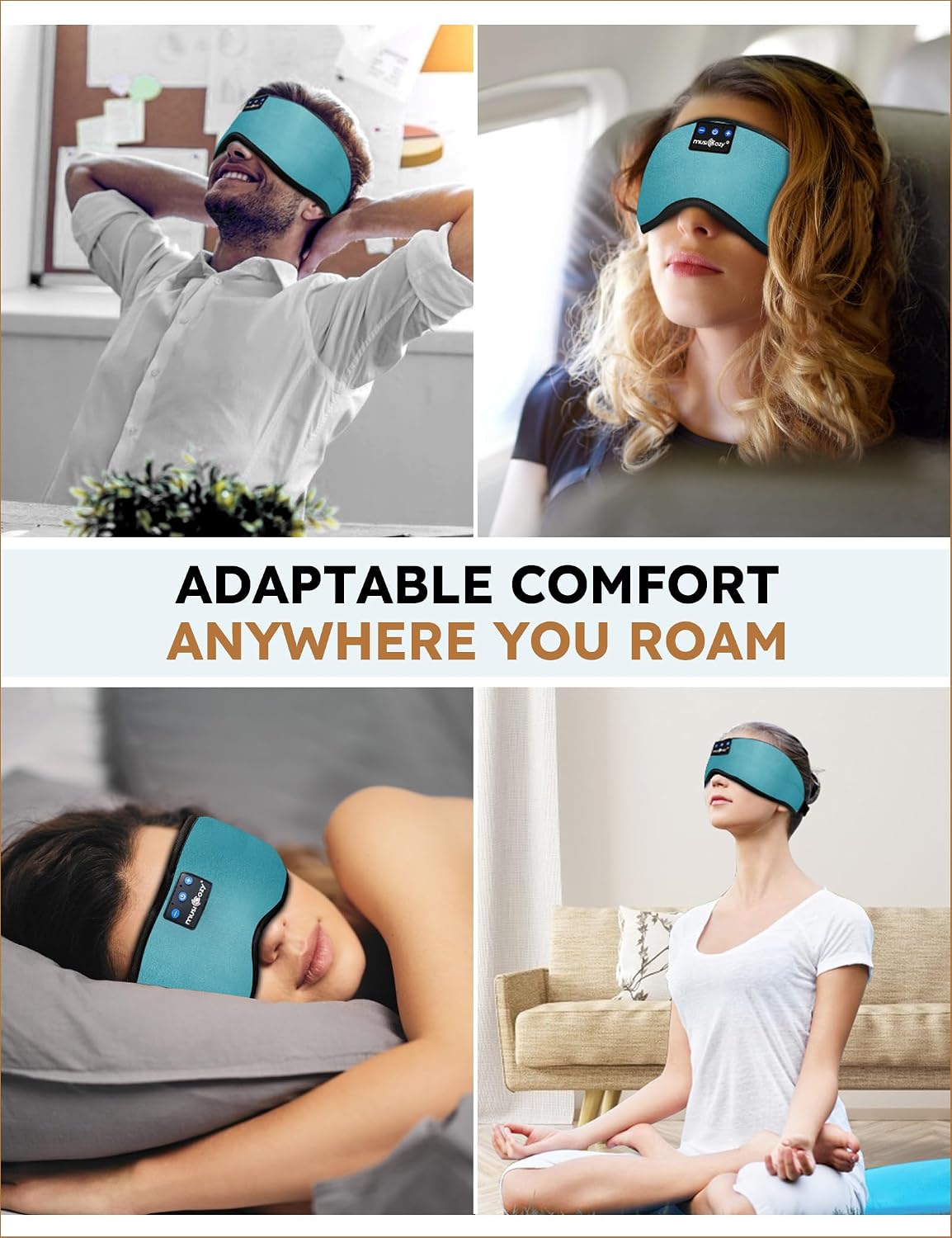 Sleep Headphones Bluetooth 5.4 Sleep Eye Mask with HD Speakers