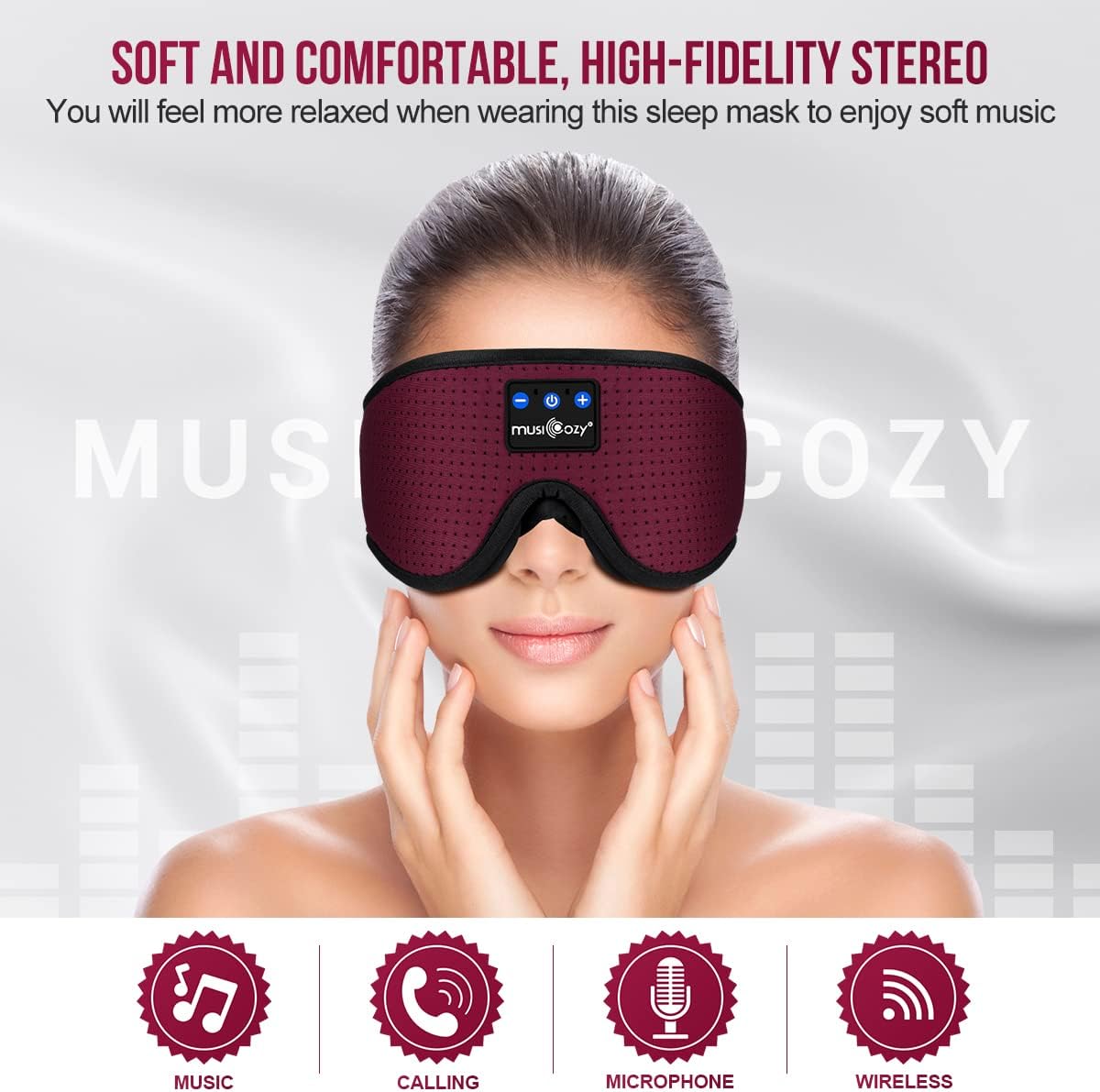 Sleep Headphones Bluetooth 5.4 Sleep Eye Mask with HD Speakers