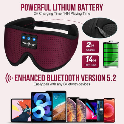 Sleep Headphones Bluetooth 5.4 Sleep Eye Mask with HD Speakers