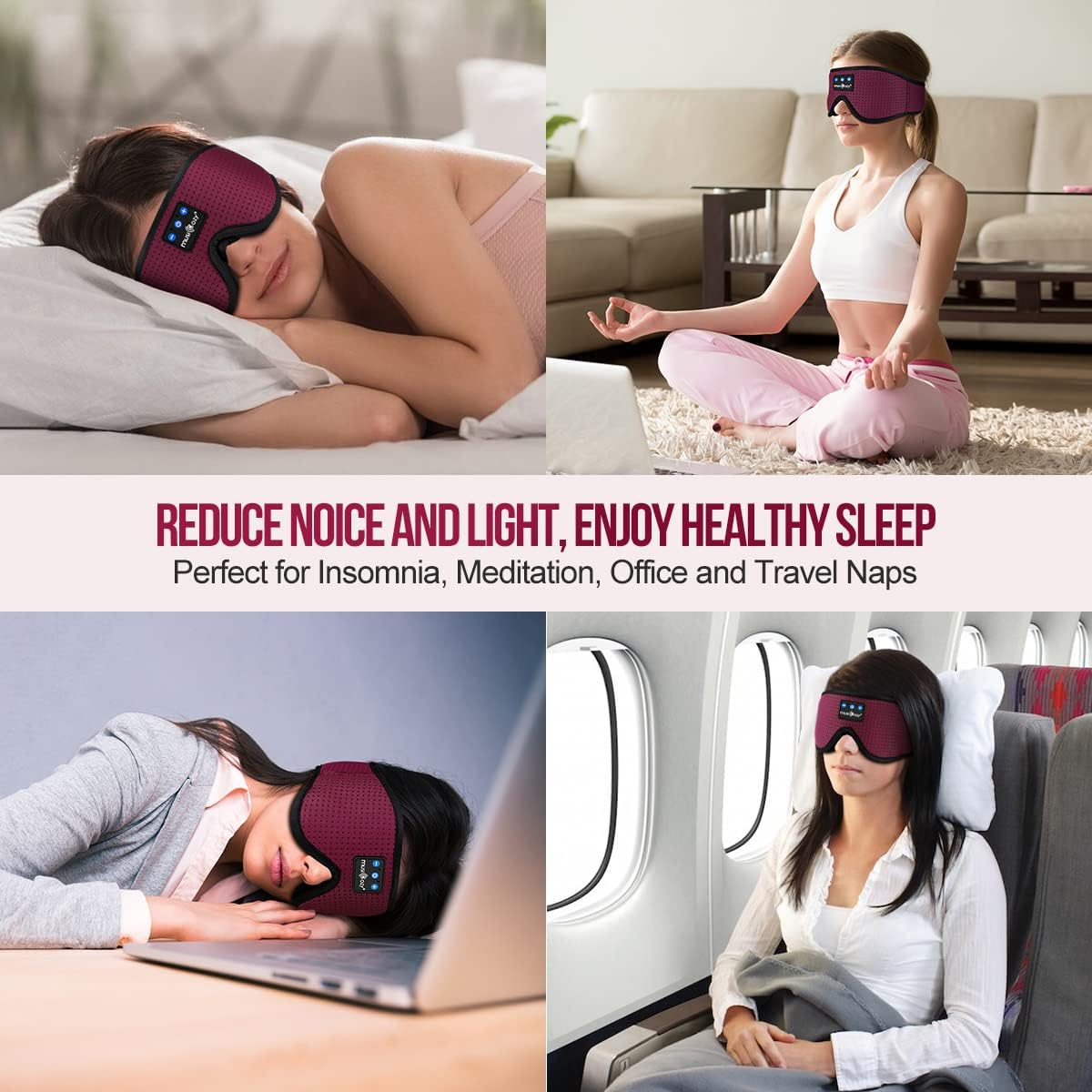 Sleep Headphones Bluetooth 5.4 Sleep Eye Mask with HD Speakers