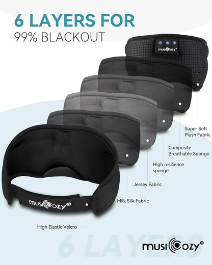 Sleep Headphones Bluetooth 5.4 Sleep Eye Mask with HD Speakers