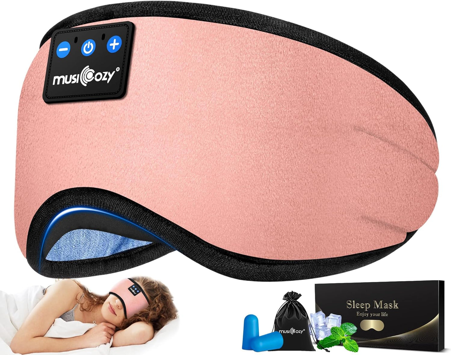 Sleep Headphones Bluetooth 5.4 Sleep Eye Mask with HD Speakers
