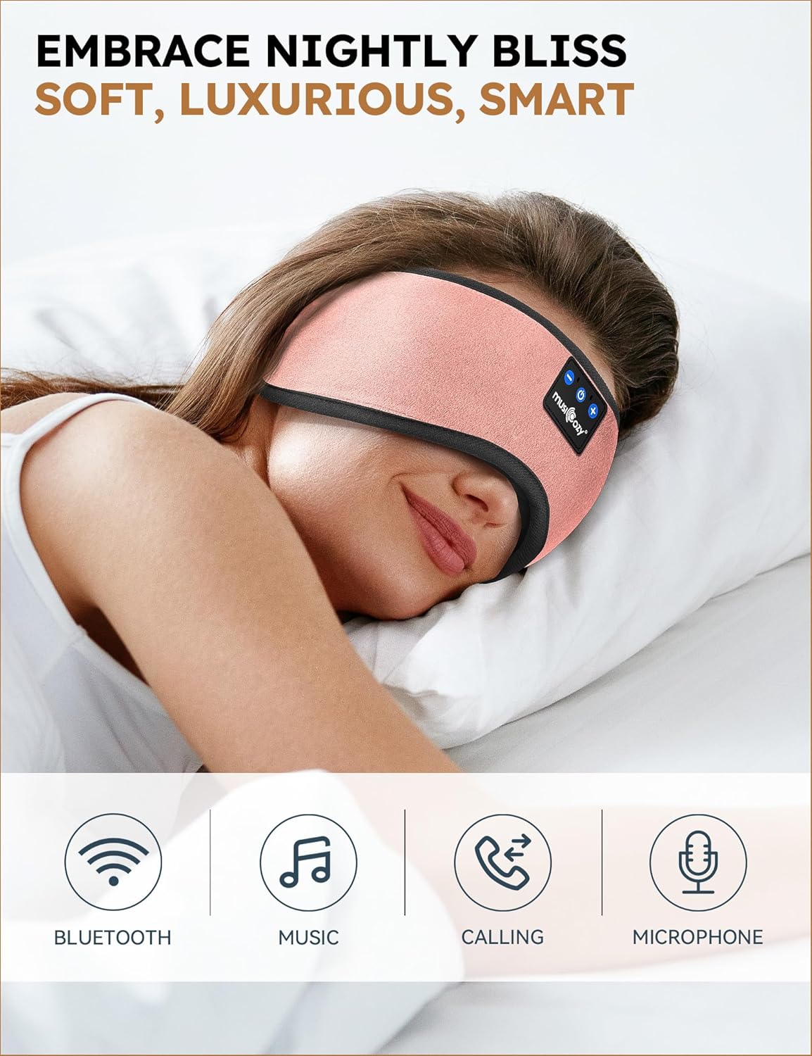 Sleep Headphones Bluetooth 5.4 Sleep Eye Mask with HD Speakers